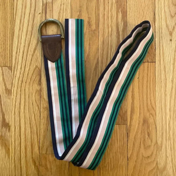 Ralph Lauren leather and nylon belt 45.5” long (not including buckle minor scuff - Picture 1 of 6